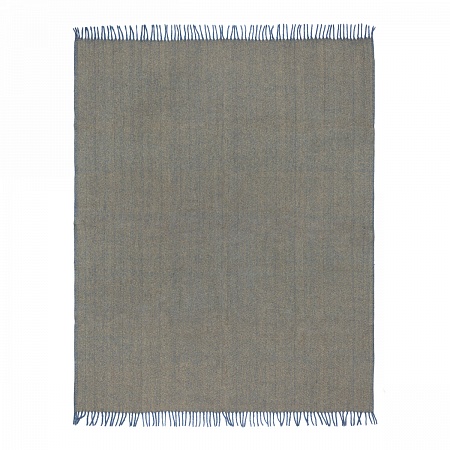 картинка  Highland Wool Blend Tartan Blanket NAVY BLUE/OCHRE YELLOW от магазина  Mykilt