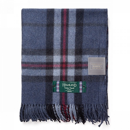 картинка Highland Wool Blend Tartan Blanket THOMSON NAVY от магазина  Mykilt