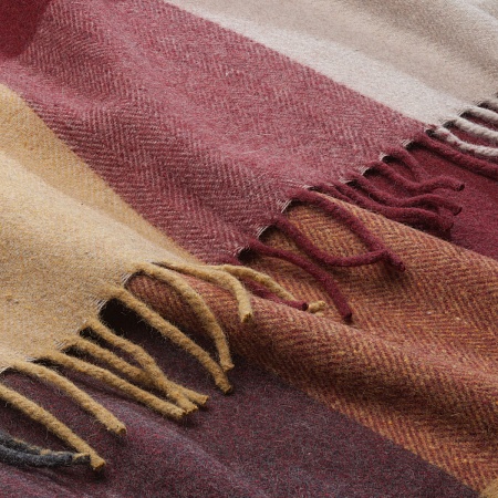 картинка House of Juniper Block Check Herringbone Blanket LIGHT SPICE от магазина  Mykilt