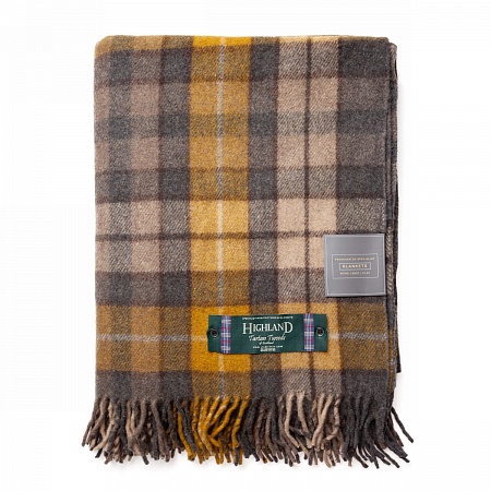 картинка Highland Wool Blend Tartan Blanket BUCHANAN NATURAL от магазина  Mykilt