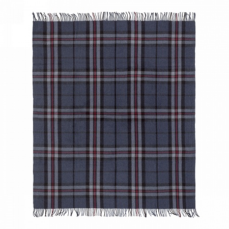 картинка Highland Wool Blend Tartan Blanket THOMSON NAVY от магазина  Mykilt