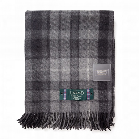 картинка Highland Wool Blend Tartan Blanket BUCHANAN GREY от магазина  Mykilt