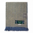 картинка  Highland Wool Blend Tartan Blanket NAVY BLUE/OCHRE YELLOW от магазина  Mykilt